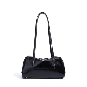 New 100% Genuine Leather Women's Underarm Bag Cowhide Boston Handbags Luxury Designer Female Large Shoulder Bag Burgundy