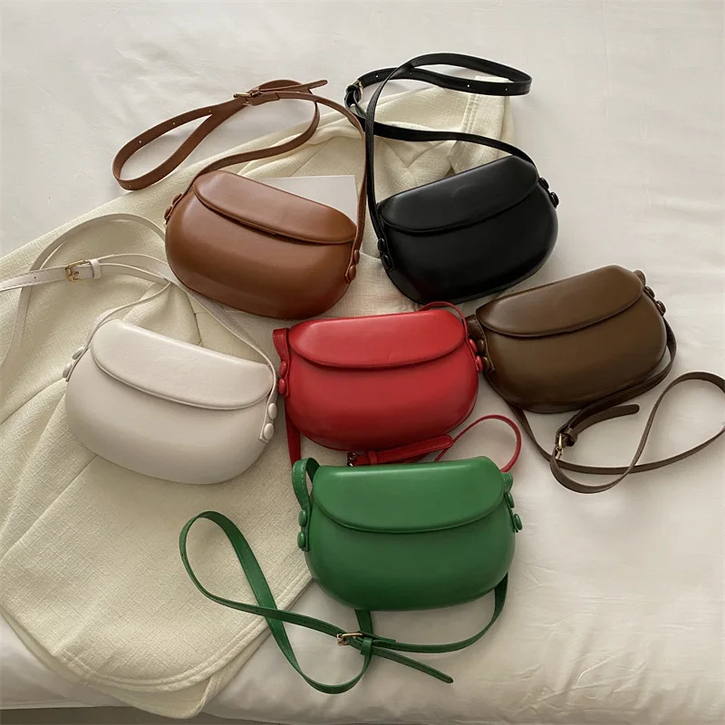 Womens Small Messenger Bag Solid PU Leather Shiny Shoulder Bag Fashion Saddle Bags Flip Buckle Phone Coin Purse Lipstick Storage