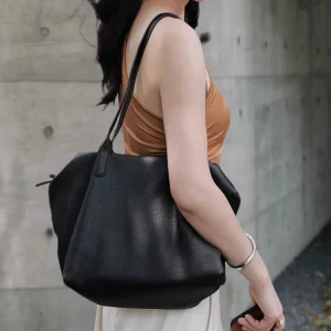 Fashion Unique Luxury Genuine Leather Women BagHandbag Big Simple Casual Cowhide Lady Underarm Shoulder Commuter Bag Niche